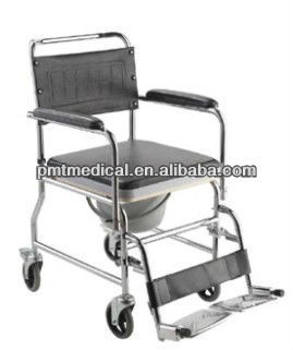 Economic wheelchair hospital commode wheelchair with toilet