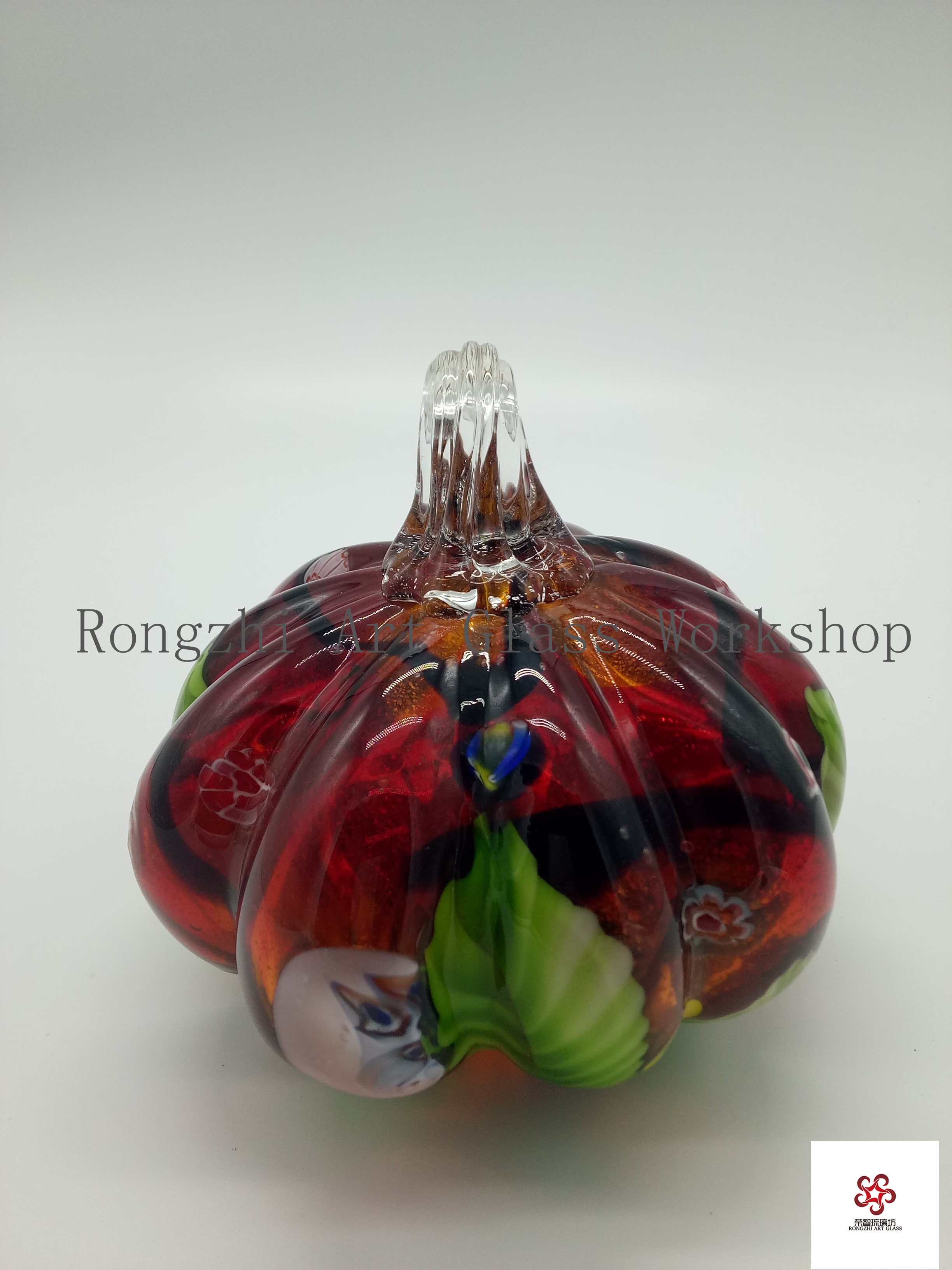 Halloween Pumpkin Glass Sculpture