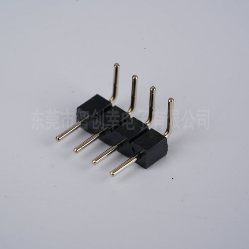 2.54 4P Zwart goud vergulde pin -connector