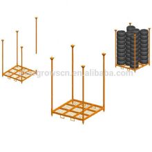 Multiple Level Metal Demountable Tire Stacking Rack With Removable Posts