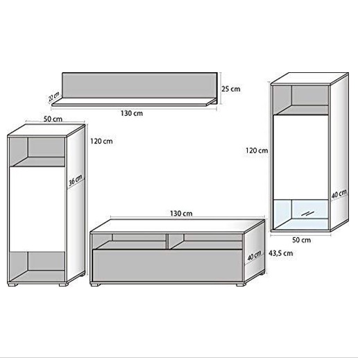 Wood Living Room Furniture Hanging Shelves Standing 