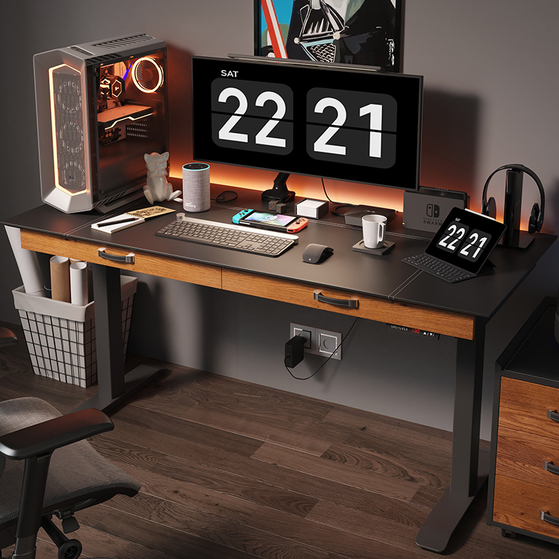 Meja kantor meja tinggi yang dapat disesuaikan workstation