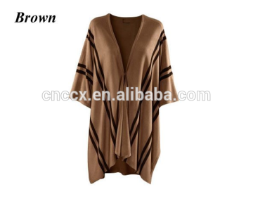 15JW0230 women jaquard 100% cashmere pullover poncho wrap