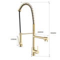 Kitchen Sink Brushed Gold Hot And Cold Faucet
