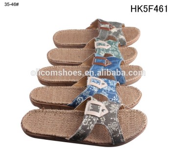 Wholesale Comfortable Women Summer Indoor Straw Slipper Men Straw Slippers