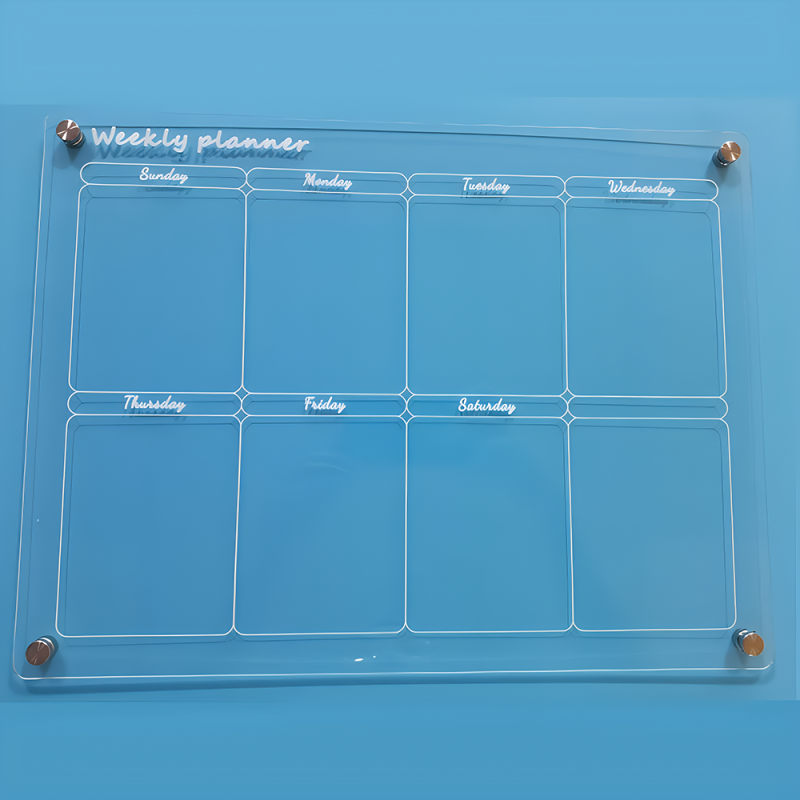 Customizable Bulk Transparent Calendar with Note Board, Removable and Easy-to-Erase Acrylic Magnetic Fridge Calendar