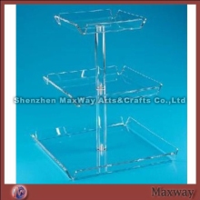 Crystal 3 tier square acrylic cupcake stand