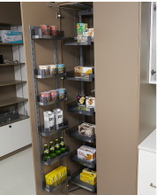 Tempered Glass and Aluminum 6-Layer Kitchen Storage Basket Pantry Unit