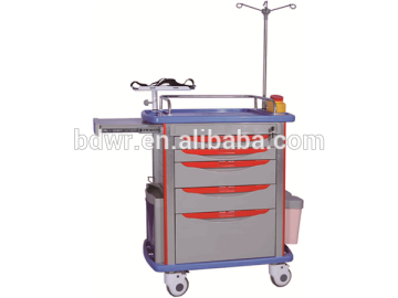 Hospital emergency trolley cart