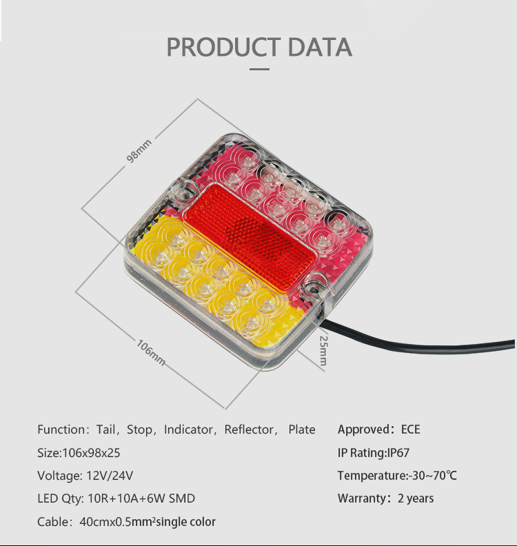 Bán nóng Waterproof IP65 Universal Trailer Light Kits Dây trailer Bộ dây nối dây kết hợp đèn đuôi