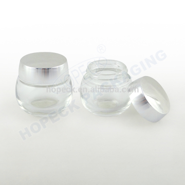 Round glass jar 100ml, cosmetic jar, glass cosmetic bottle