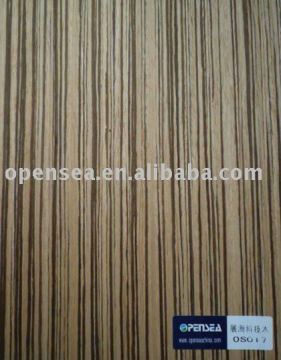 Zebra engineered veneer for door