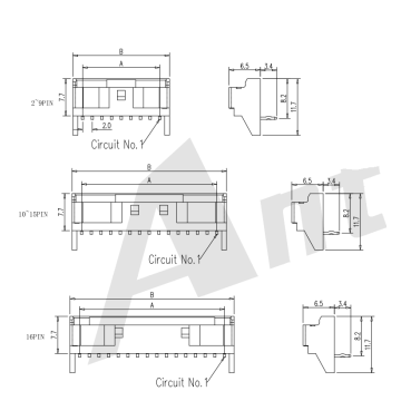 Pitch 2.0mm 90 ° Connector Wafer χωρίς ανάρτηση