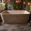 Rectangular Imitation Marble Concrete Soaking Bathtub