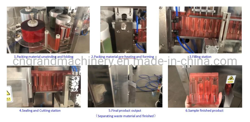 Máquina de enchimento líquido vertical e máquina de embalagem de ampola de plástico formando e máquina de vedação GGS-118 (P5)