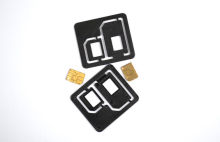 Black Plastic Cell Phone Sim Card Adapter , Universal Dual Sim Card Adapter