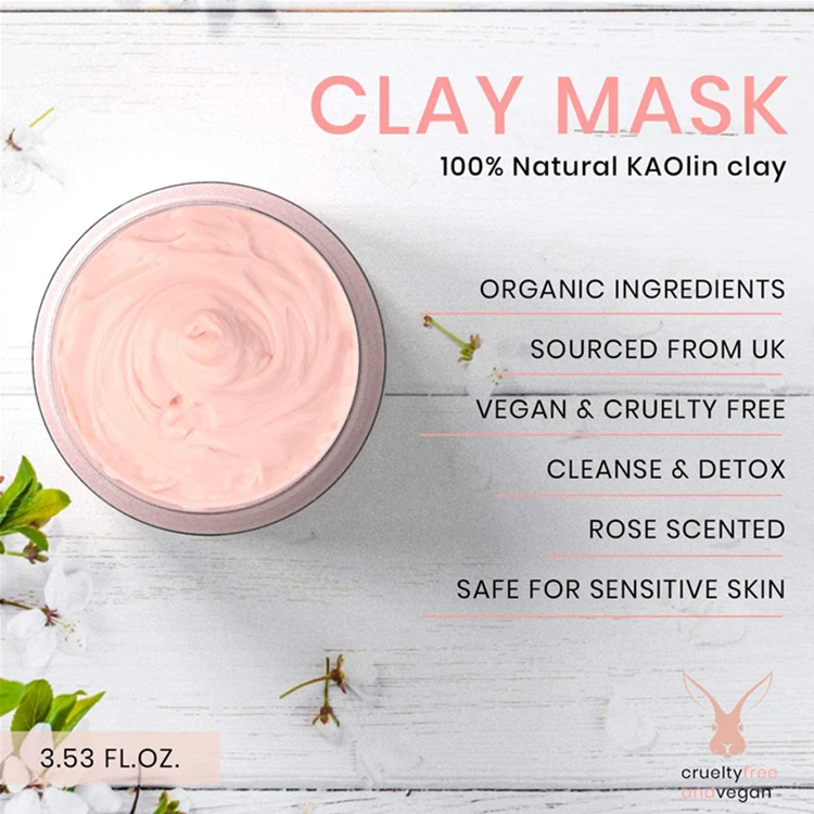 Best Pink Clay Facial Mask Deep Pore Cleansing Nourishing Moisturizing Face Mask