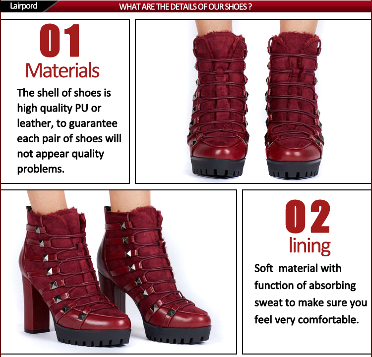 Women high heel ankle boots winter boots