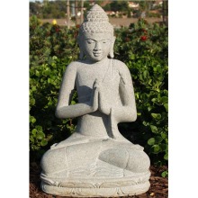 Grey Stone Finished Blessing Buddha Meditating Peace Harmony Statue Collectors Items