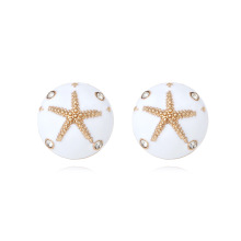 Fantasy Modern Simple Cute Starfish Oil Drip Stud Earrings for Girls