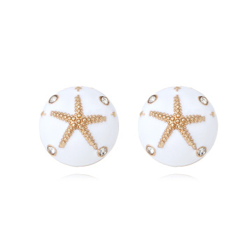 Fantasy Modern Simple Cute Starfish Oil Drip Stud Earrings for Girls