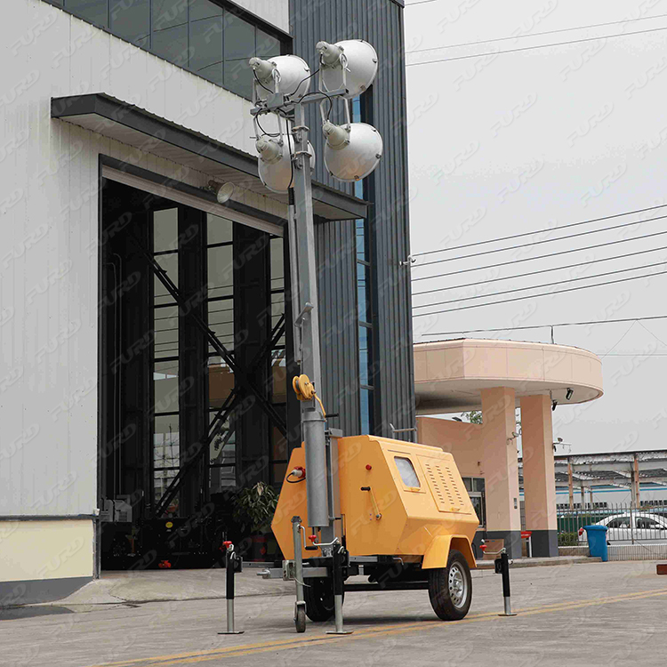 Torre de iluminación de construcción de minería montada en remolque más popular de 9m