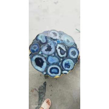 blue agate round table