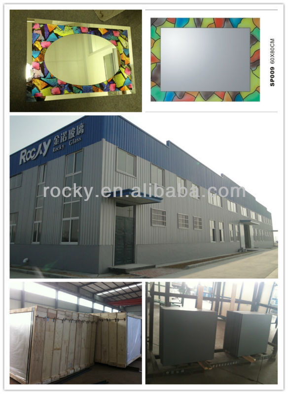 3mm/4mm/5mm/6mm/8mm frameless decorative bevelled mirror