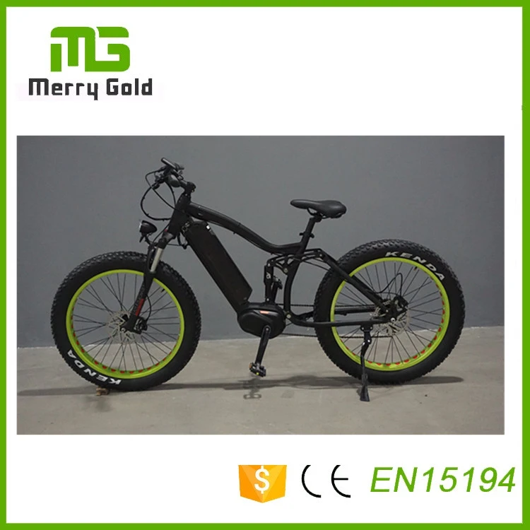 Full Suspension Ebikes Adult Electric Bicycles 48V 1000W Fat Tire Ebike MID Drive Motor E Bicycle