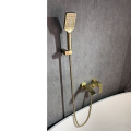 Constant temperature brushed gold matte black shower set