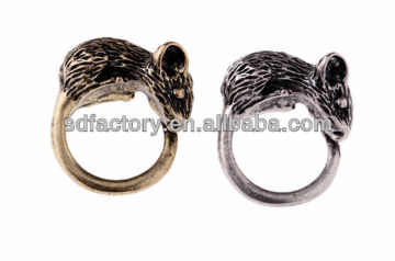 animal mouse shaped vinatge finger ring