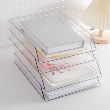 Customizable Clear Acrylic Letter Size Desk Organizer Tray