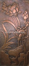 Copper art deco,Flowers and a metal plate