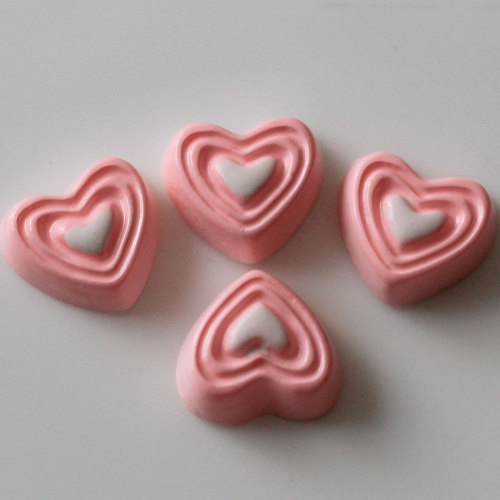 100 pz/borsa Flatback a forma di cuore perline in resina rosa maggiori decorazioni artigianali fatte a mano perline melma per ciondoli decorativi artigianali fatti a mano