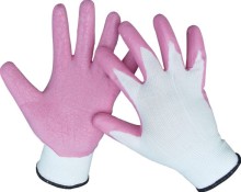 Latex palm coated polyester working gloves