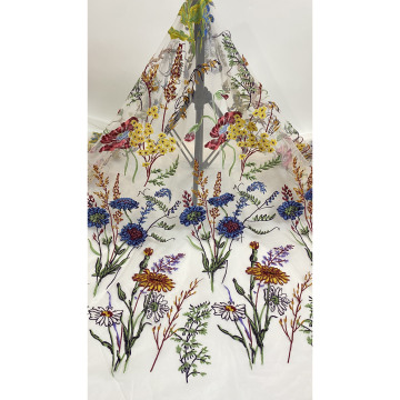 2024 Luxury Embroidered Fabric 3D Flower Colorful Bridal Laces for Women