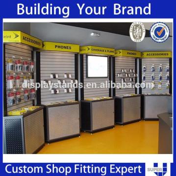 Tailor made MDF telco display fixtures for display cellphone accessories