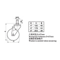 Medium 4 INCH 300Kg Threaded Brake TPU Caster