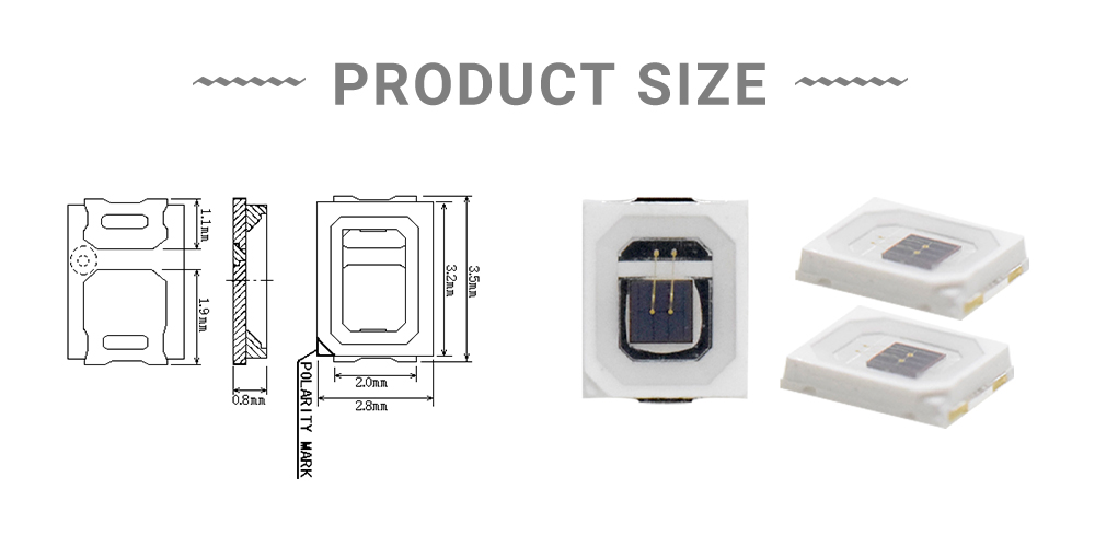 Size of 810nm High Power LED 3W 2835 SMT LED