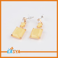 Barang kemas Earring batu damar kuning baru