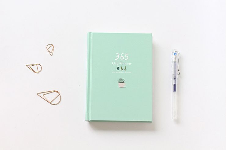 365 Planner Agenda Notebook Colorful Inner Page Illustration Yearly Daily Plan Journal Record Life Stationery Gifts