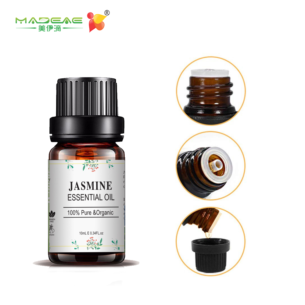 OEM / ODM 10 ml d&#39;huile essentielle de jasmin pressé à froid naturel pur