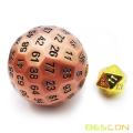 Bescon Solid Metal 100 Sided Dice, Game Dice D100,Giant Polyhedral Metal 100 Sides Dice 50MM in Diameter (1.97in),Ancient Copper