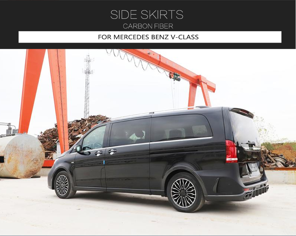 JCSPORTLINE Carbon Fiber W447 Wheel Arch Fender Flares for Mercedes-Benz V220d V250 2016-2018 Van 4-Door 8pcs/set
