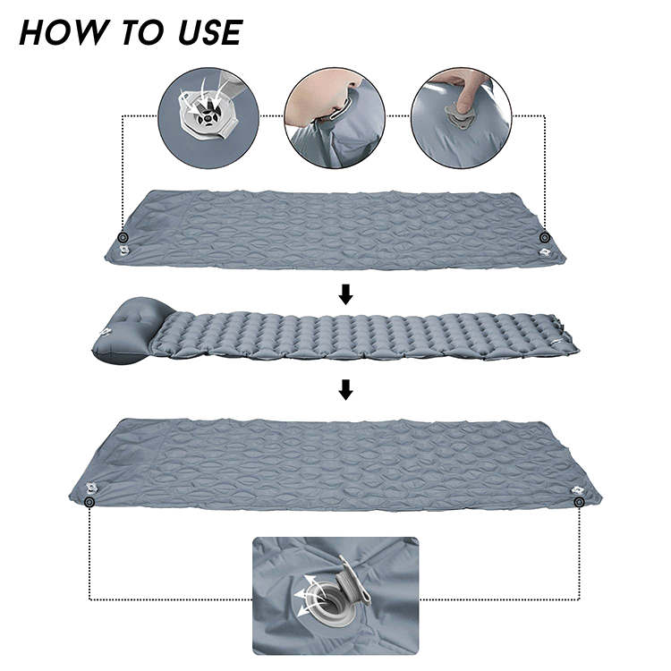 Compact Outdoor sports Beach Mat Camping Pad Inflatable Sleeping Mat for climbing, hiking.