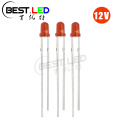 12V 3mm Red LED Built-In Resistor DC