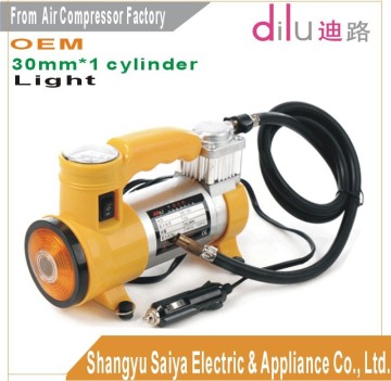 Car air compressor, heavy duty air compressor, air pump with light, air inflator,40mm cylinders air compressor