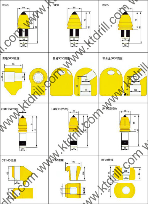 Kt Rock Rotary Drilling Bullet Teeth for Mining (B47K22H)