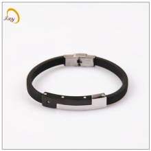Hot Sale Genuine Leather Bangle Stainless Steel Bracelet