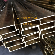 Brass rectangular tubing with brushed or satin finishes
